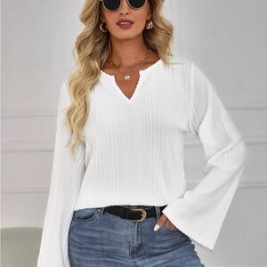 SHEIN white top with flare sleeves